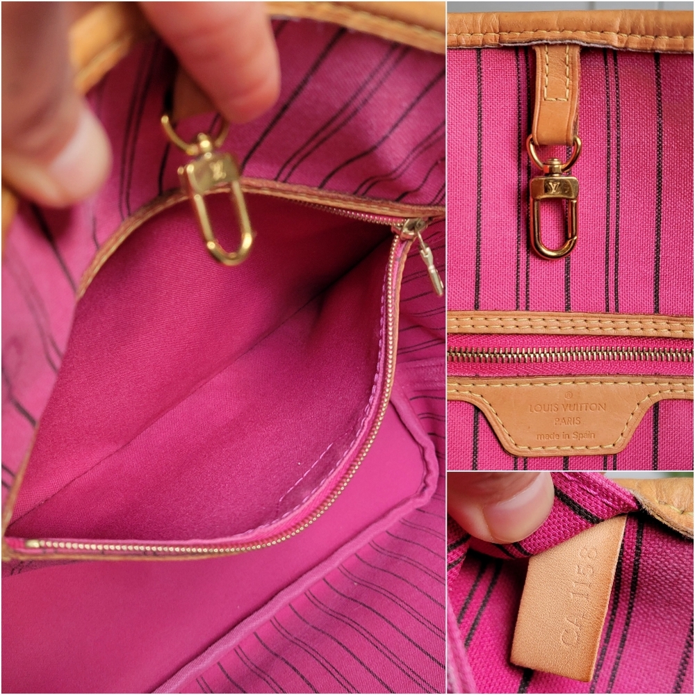 Louis Vuitton Neverfull MM Monogram "PEONY Hot Pink Interior" Tote Bag - Picture 15 of 17